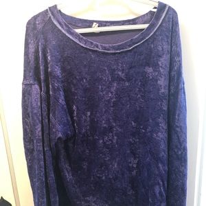 We The Free Purple Crushed Velvet Top Large